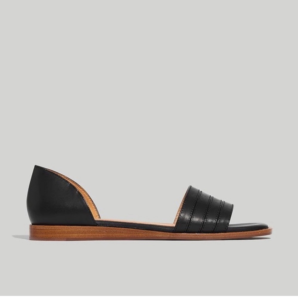 Madewell Pieced d’Orsay Black Leather Flats - Women’s Size 9 - Like NEW!